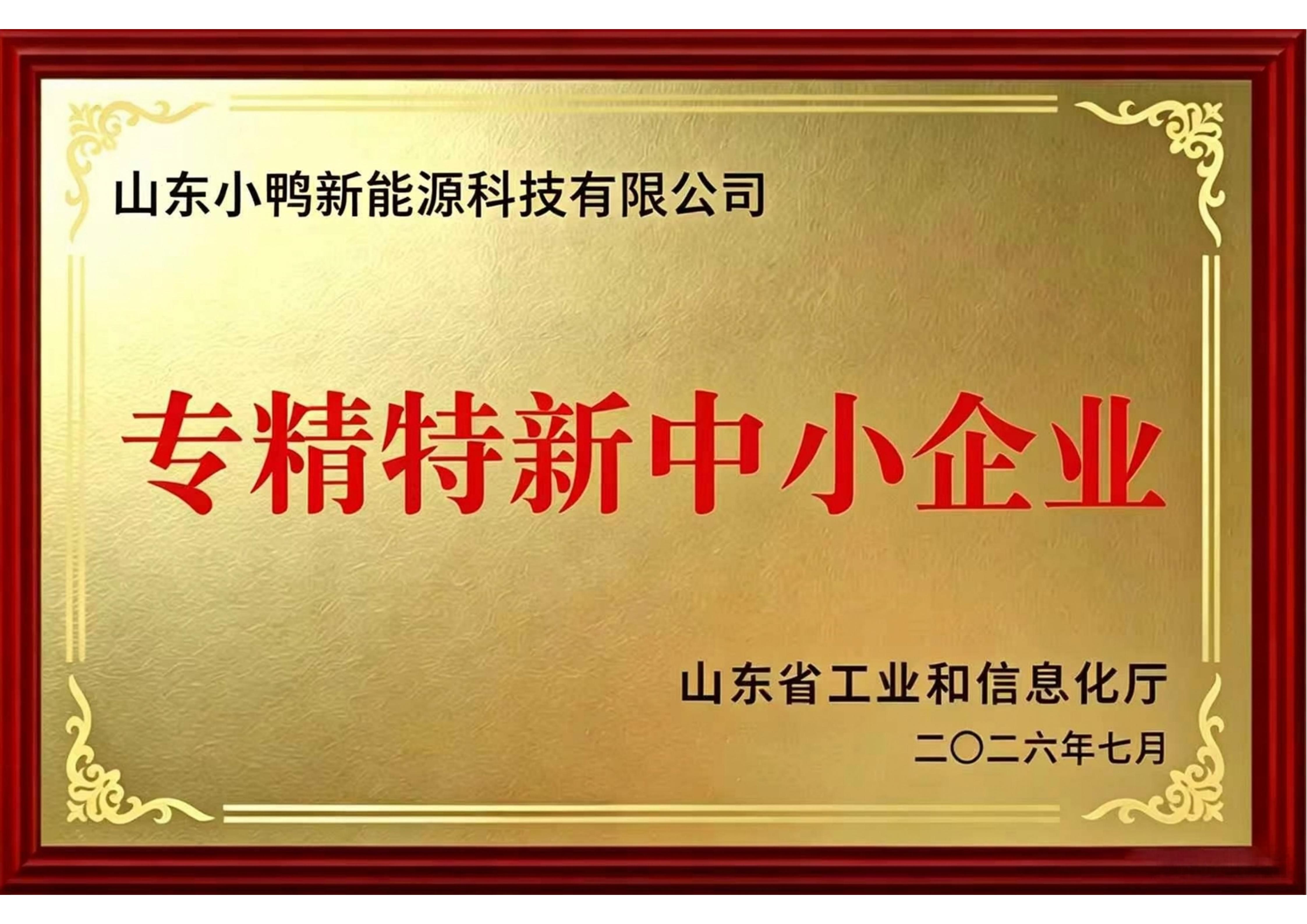 省级专精特新中小企业